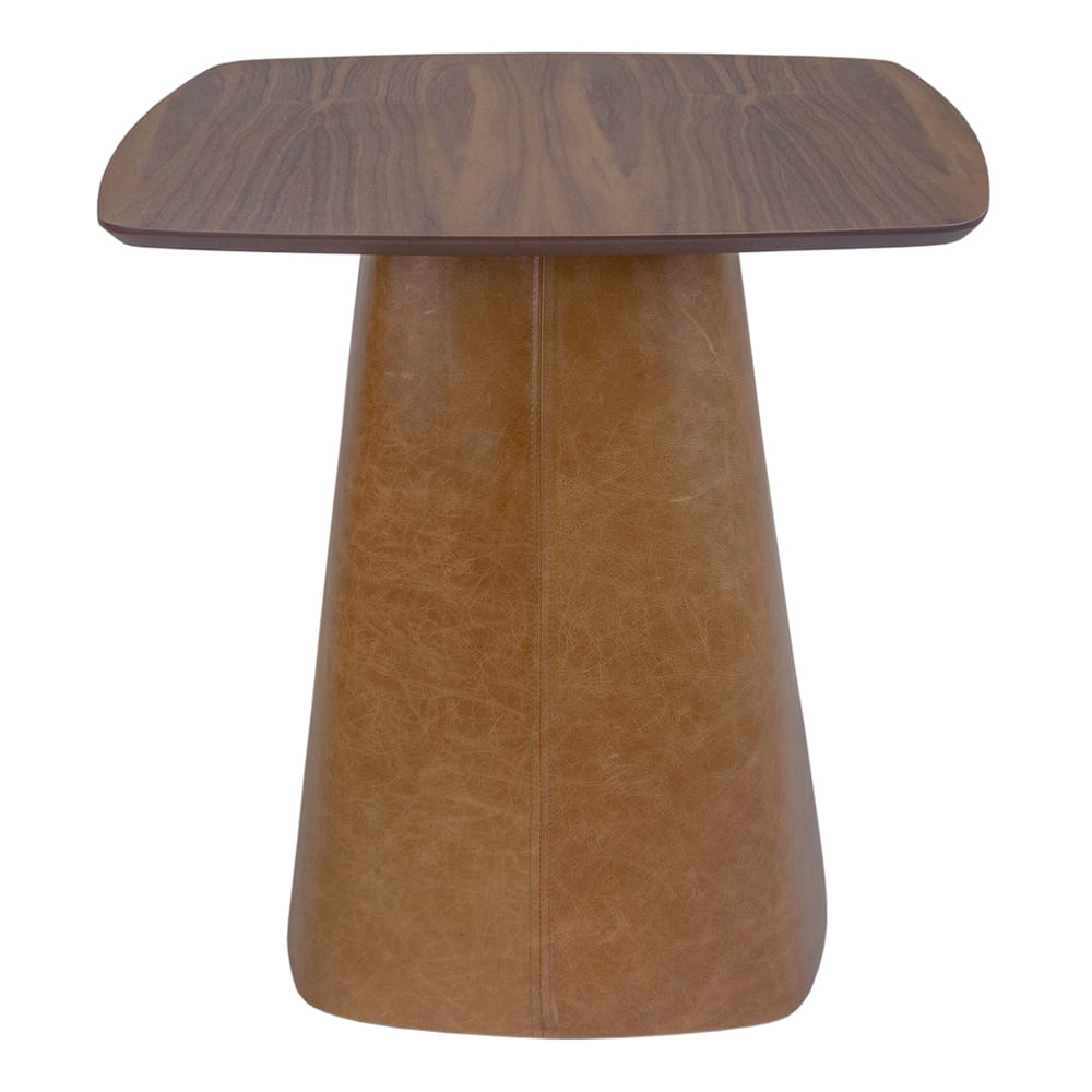 Mesa Lateral Bolero Tampo Nogueira e Base Recouro Caramelo - Alta 1